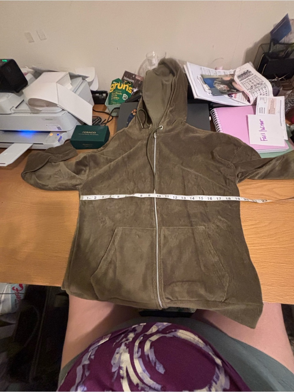 bebe Olive-Tone Zip Hoodie - Picture 7 of 8